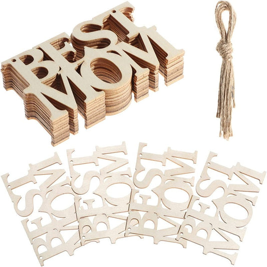 "BEST MOM" Wooden Letter Pendant