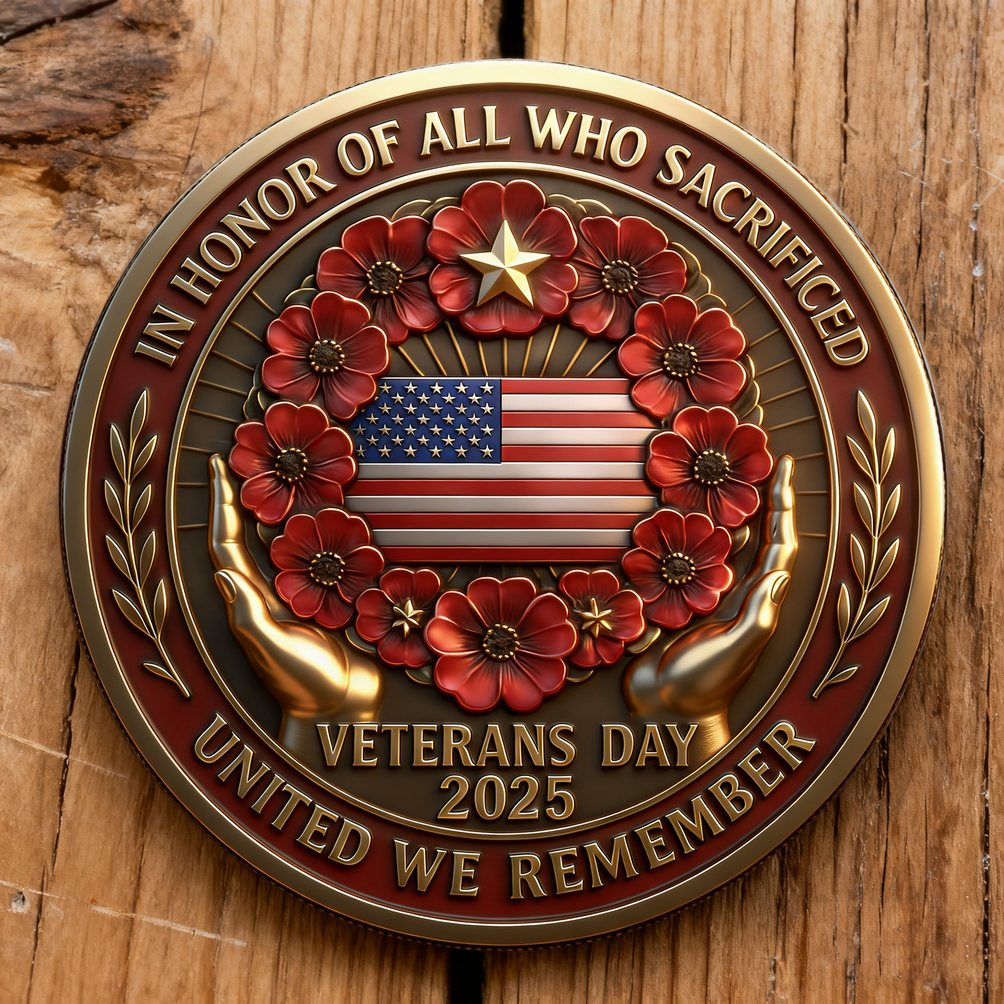 Poppy Remembrance Military Challenge Coin | Honor Fallen Heroes, Uphold “Lest We Forget” Legacy