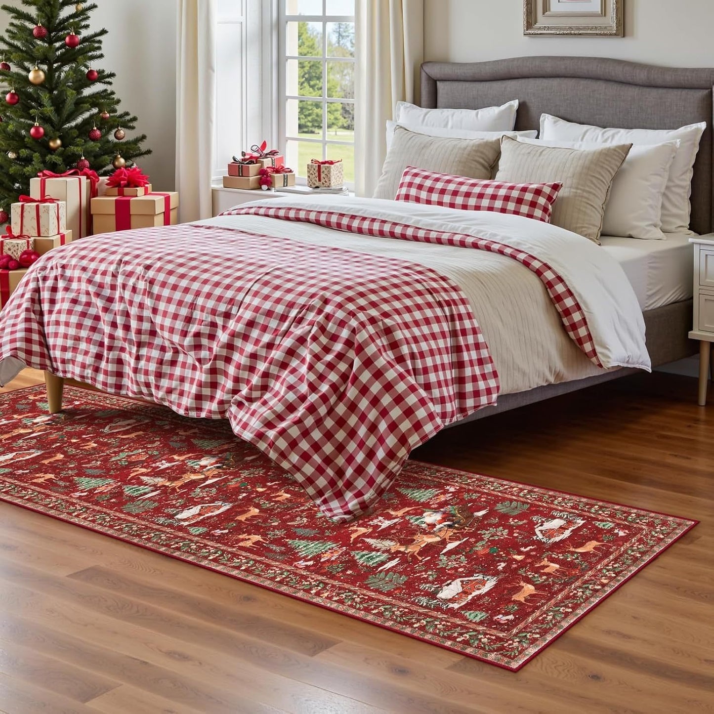 🎄Soft Christmas Tree Santa Claus Carpet Runner
