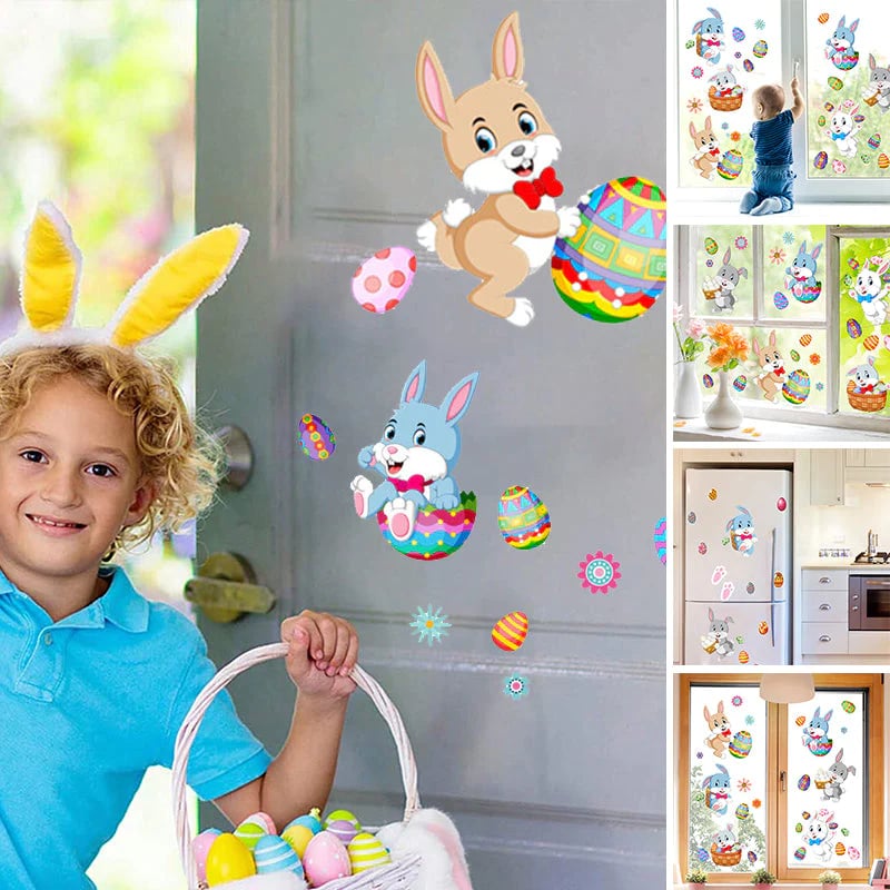Easter Bunny Egg Wall Stickers 2 Sheets