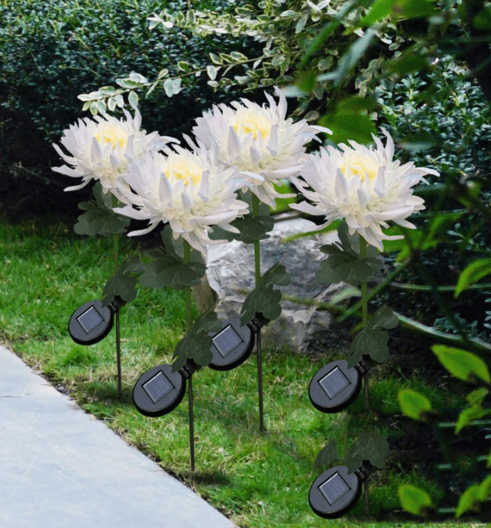 🎁Shop Now 49% OFF🎁 - SPRING ARTIFICIAL Chrysanthemum SOLAR GARDEN STAKE LED