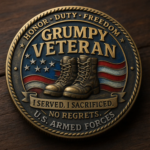 🏆Flash Sale 60% OFF - Grumpy Veteran – U.S. Armed Forces Commemorative Coin
