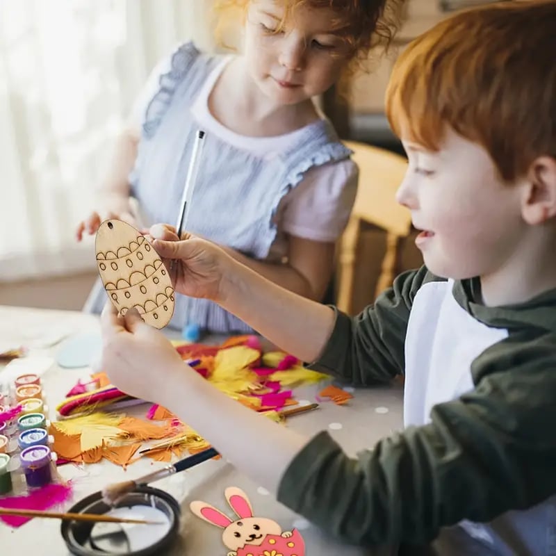 DlY Easter Wood Egg Slices