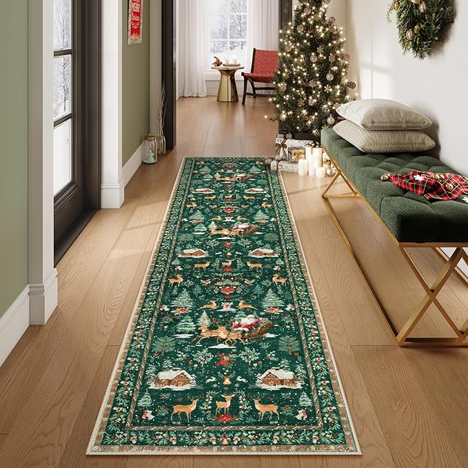 🎄Soft Christmas Tree Santa Claus Carpet Runner