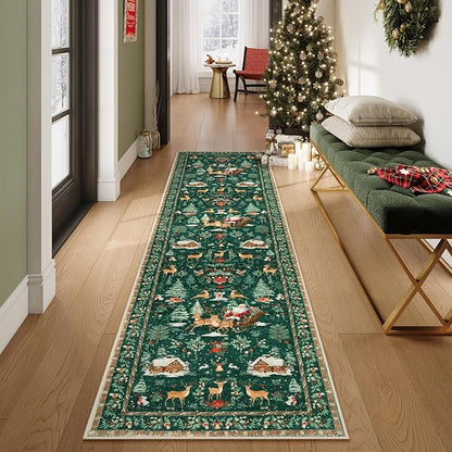 🎄Soft Christmas Tree Santa Claus Carpet Runner