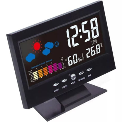 Digital LED Temperature Humidity Monitor Weather Forecast LED Table Alarm Clock