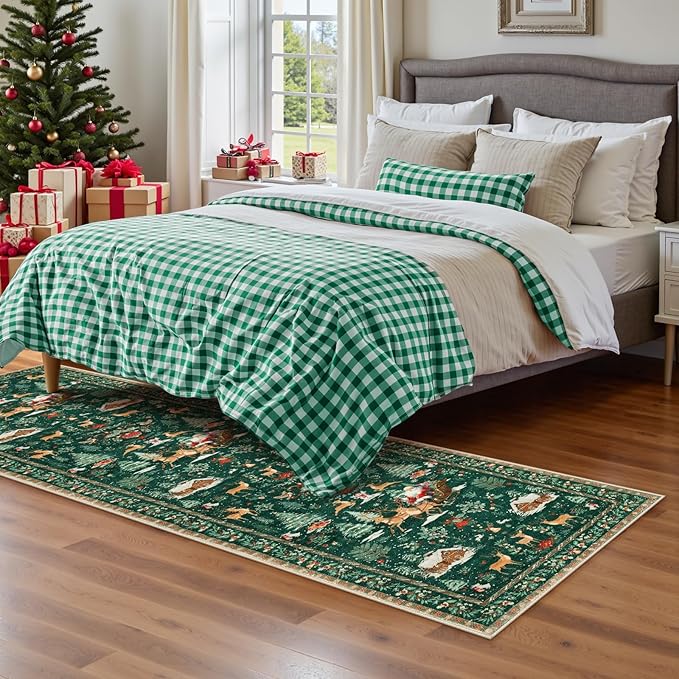 🎄Soft Christmas Tree Santa Claus Carpet Runner