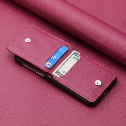 Magnetic Lychee Leather Flip Card Holder Case with Ring for Samsung Flip4 Flip3 5G