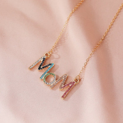 Colored Diamond Letter Necklace