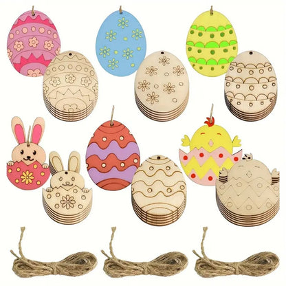 DlY Easter Wood Egg Slices