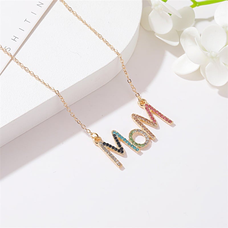 Colored Diamond Letter Necklace