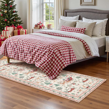 🎄Soft Christmas Tree Santa Claus Carpet Runner
