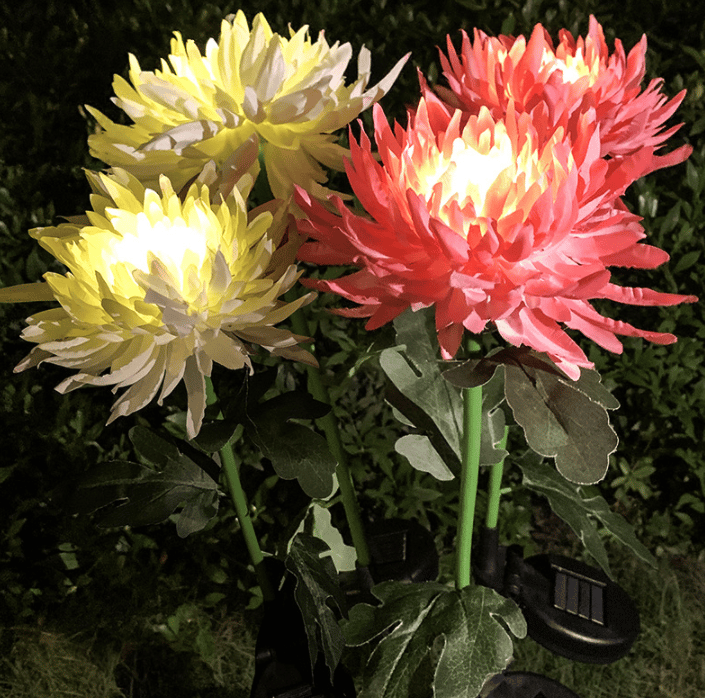 🎁Shop Now 49% OFF🎁 - SPRING ARTIFICIAL Chrysanthemum SOLAR GARDEN STAKE LED