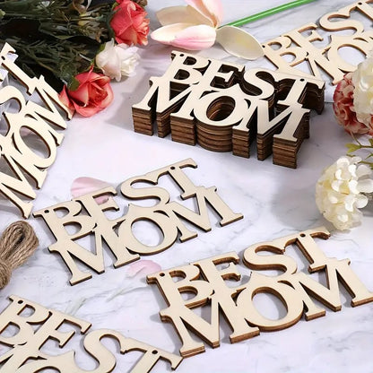 "BEST MOM" Wooden Letter Pendant