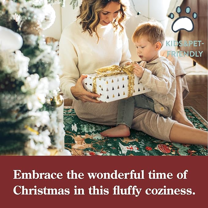 🎄Soft Christmas Tree Santa Claus Carpet Runner