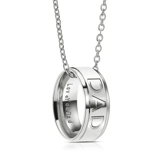 💓I Love U MOM / DAD necklace stainless steel pendant necklace