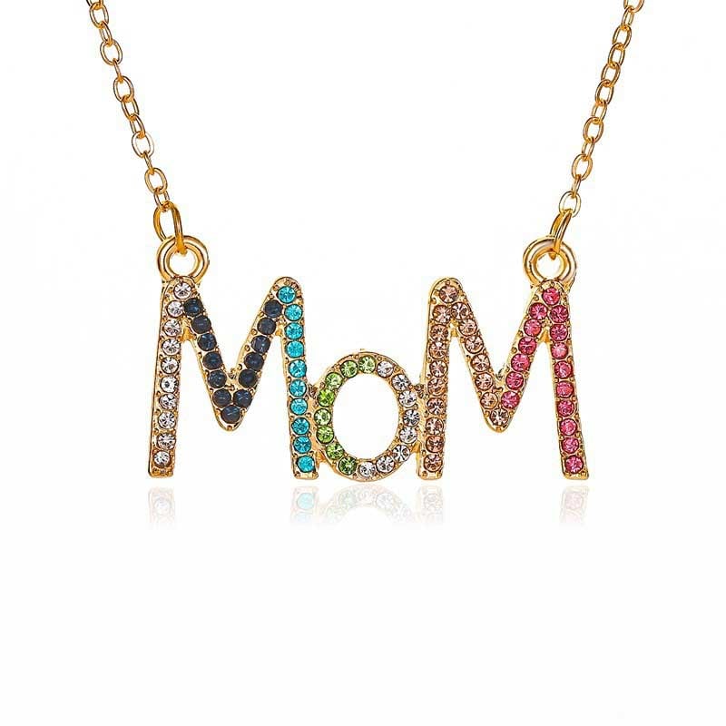 Colored Diamond Letter Necklace
