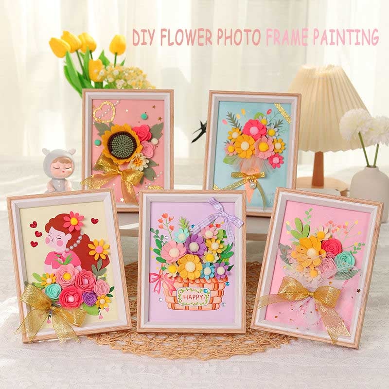 DIY Flower Photo Frame Painting
