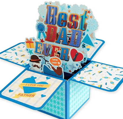 🎁Father's Day Hot Stamping 3D Pop-up Box Greeting Card