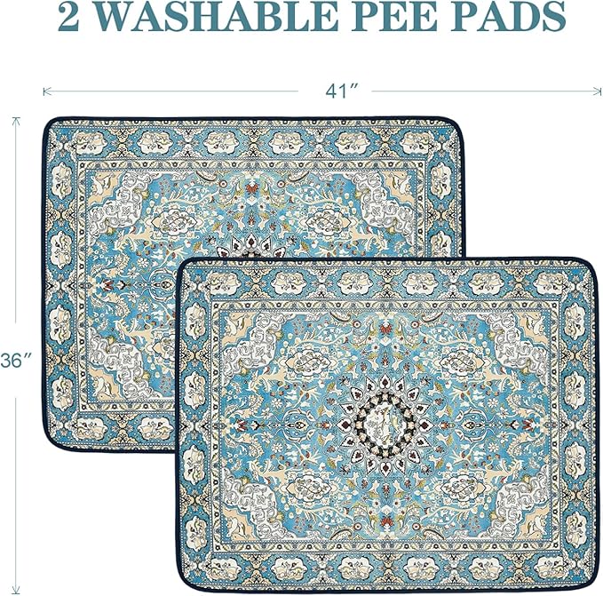 Washable Pee Pads for Dogs and Cats,2 pack Reusable Puppy Pads